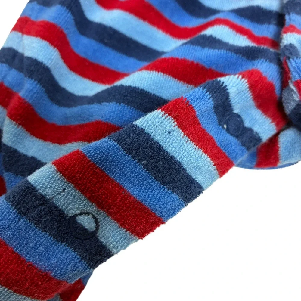 Carter's Baby Boy 3 Months Footed Pajamas Blue Red Striped Whale Little Squirt